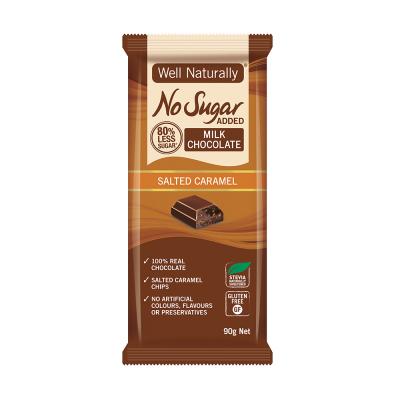 Well Naturally No Added Sugar Block Milk Chocolate Salted Caramel 90g